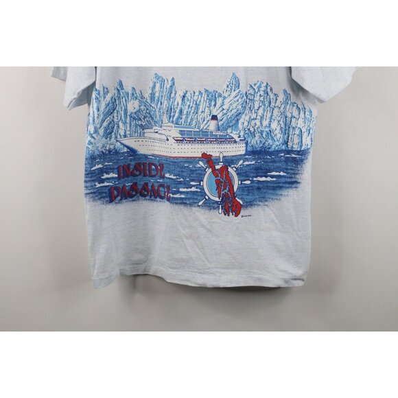 Vintage 90s Streetwear Mens Large All Over Print Alaska Cruise Ship T-Shirt USA - Picture 3 of 16